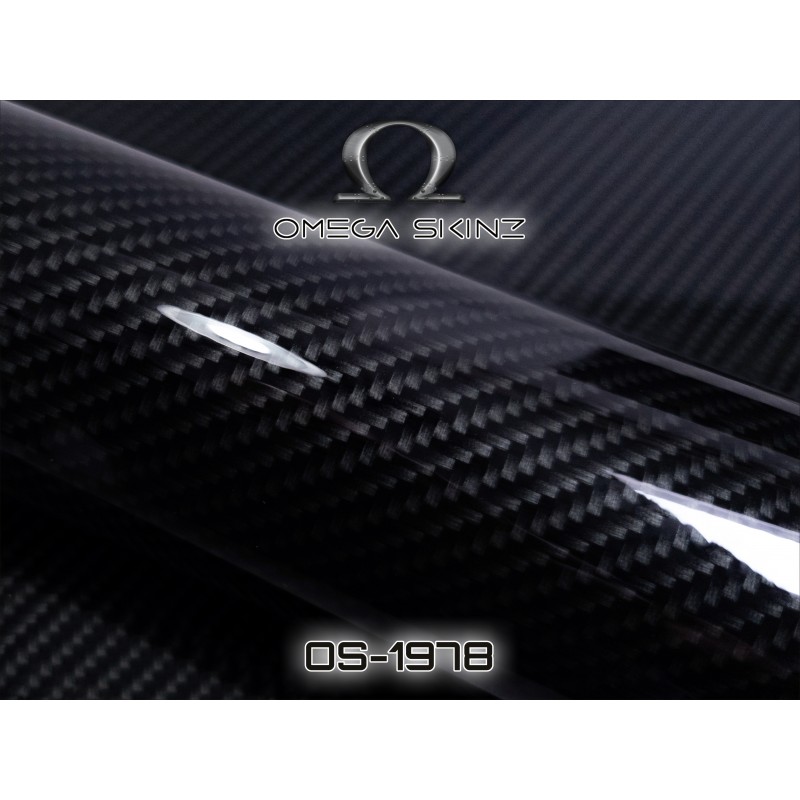 Omega-Skinz OS-1917 Elemento-6 реалистично гланцово карбоново фолио 1,52 × 20 m